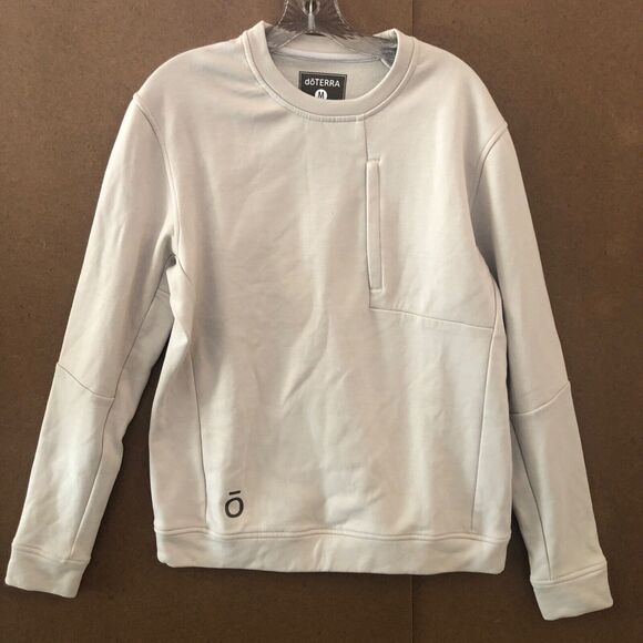 Doterra Women’s Pullover Sweatshirt Size Medium Cream Long Sleeve Front Pocket - Picture 2 of 8